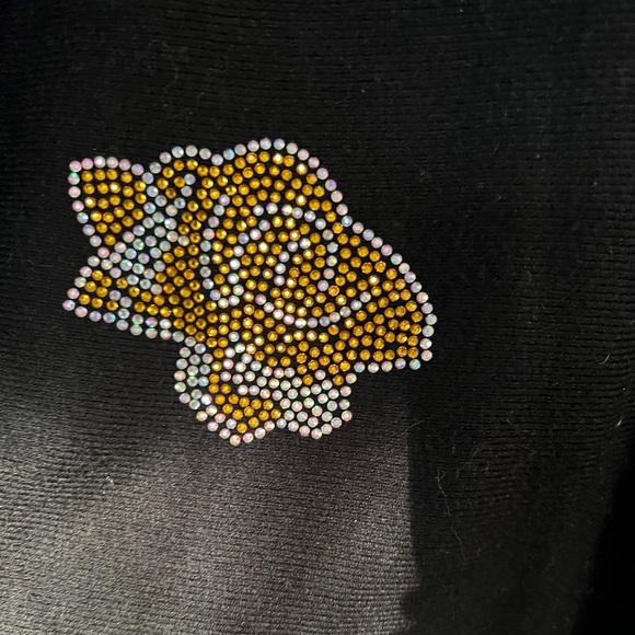 LIV Milano embellished with rhinestone black bat sleeves sweater size M - Picture 6 of 8